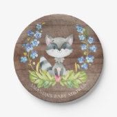 Süße Waschbär-Babyparty 7" Platte Pappteller (Vorderseite)