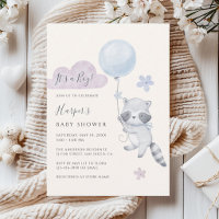Süße Waschbär-Flugballon-Junge-Baby-Party