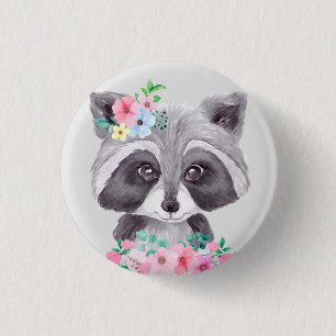 Süße Waschbär-Kinder-Taste Button