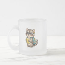 Süße Waschbär-Studenten-Frostglas-Tasse