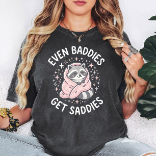 Süße Waschbär-Zitat über Bösewichte, die Traurigke T-Shirt