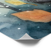 Süße Waschbären im Regen Poster (Ecke)