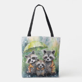 Süße Waschbären im Regen Tasche (Rückseite)