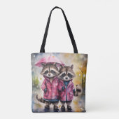 Süße Waschbären im Regen Tasche (Rückseite)