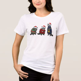 Süße Waschbären Weihnachtsfeiertage Weihnachtsgesc Tri-Blend Shirt