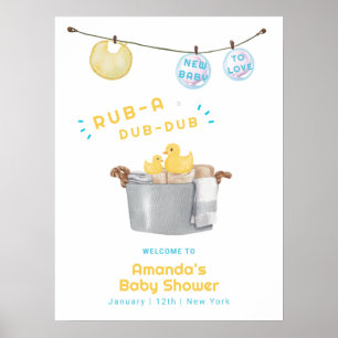 Süße Wäscheleine Gummiente Baby Shower Begrüßung Poster