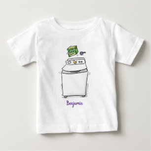 Süße Waschmaschinen-Wäsche-Cartoon-Illustration Baby T-shirt