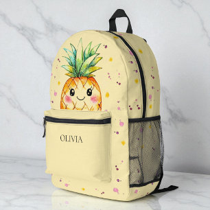 Süße Wasserfarbe Ananas Gelbe Farbige Mädchenhafte Bedruckter Rucksack