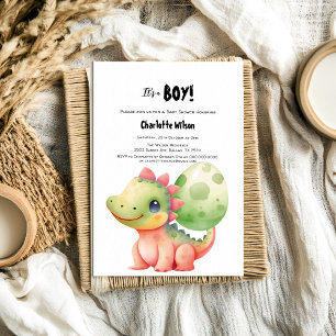 Süße Wasserfarbe-Baby-Dinosaurier-Baby-Party Einladung