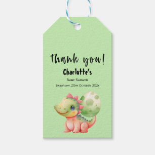 Süße Wasserfarbe-Baby-Dinosaurier-Baby-Party Geschenkanhänger