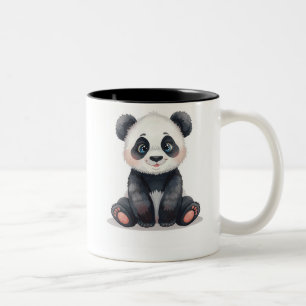 Süße Wasserfarbe-Baby-Panda-personalisierte-Kinder Zweifarbige Tasse