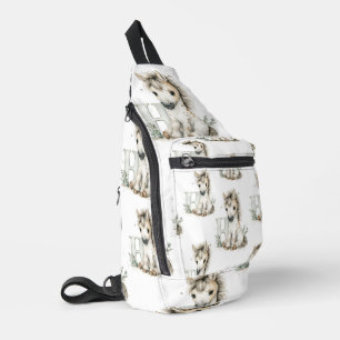 Süße Wasserfarbe-Baby-Tiere-Alphabet-Pferd Crossbody Bag