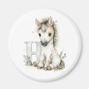 Süße Wasserfarbe-Baby-Tiere-Alphabet-Pferd Magnet