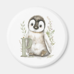 Süße Wasserfarbe-Baby-Tiere-Alphabet-Pinguin Magnet