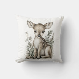 Süße Wasserfarbe-Baby-Tiere mit Blumen Kissen