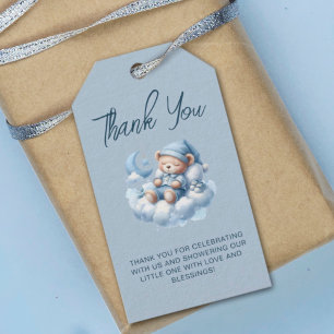 Süße Wasserfarbe Bär Baby Shower Dankeschön Geschenkanhänger