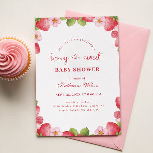 Süße Wasserfarbe-Beeren-Baby-Party Einladung