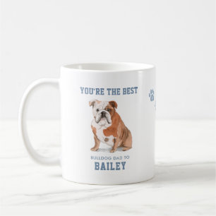 Süße Wasserfarbe Bester Bulldoggen-Vater Foto Kaffeetasse