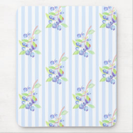 Süße Wasserfarbe Blaubeer Botanische Streifen Must Mousepad
