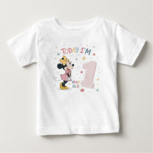 Süße Wasserfarbe-Bogen-Maus-Mädchen 1. Geburtstag Baby T-shirt