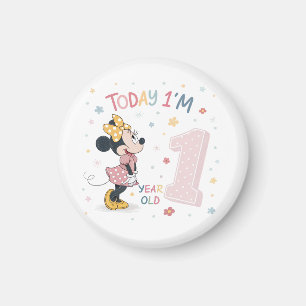 Süße Wasserfarbe-Bogen-Maus-Mädchen 1. Geburtstag Magnet