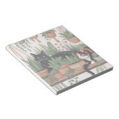 Süße Wasserfarbe Botanische Katze Notizblock (angewinkelt)