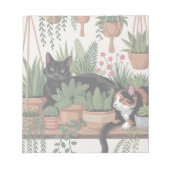 Süße Wasserfarbe Botanische Katze Notizblock (Vorderseite)