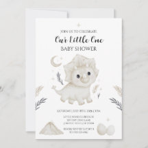 Süße Wasserfarbe-Dinosaurier-Baby-Shower-Einladung