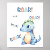 Süße Wasserfarbe-Dinosaurier-Kinderzimmer Poster (Vorne)
