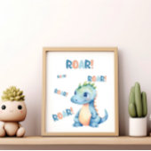 Süße Wasserfarbe-Dinosaurier-Kinderzimmer Poster