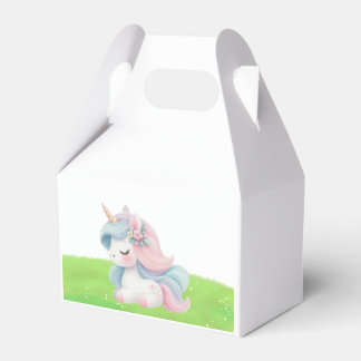 Süße Wasserfarbe-Einhorn-Geburtstagsfeier Geschenkschachtel