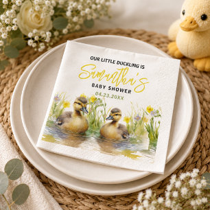 Süße Wasserfarbe-Enten-Baby-Party für Jungen Serviette