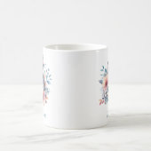 Süße Wasserfarbe Eule Kirschblüten Personalisiert Kaffeetasse (Mittel)