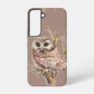 Süße Wasserfarbe-Eule-Vogel-Wildlife-Kunst iPhone Samsung Galaxy Hülle
