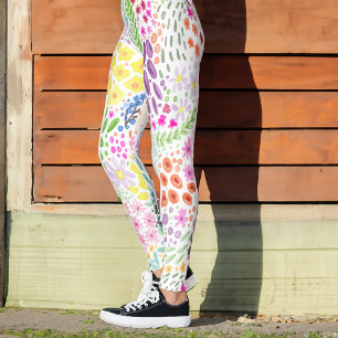 Süße Wasserfarbe Florale Blütenpracht Benutzername Leggings