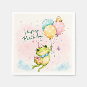 Süße Wasserfarbe-Frosch-Geburtstags-Party-Serviett Serviette