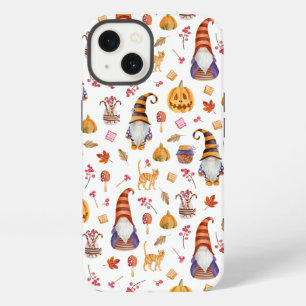 Süße Wasserfarbe Halloween Gnome, Kürbisse und Kat iPhone 13 Hülle