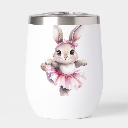 Süße Wasserfarbe-Hasen-Ballerina-Geburtstag  (Vorderseite)