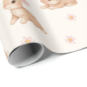 Süße Wasserfarbe-Hasen & Blumen Muster Geschenkpapier (Rolleneckpunkt)