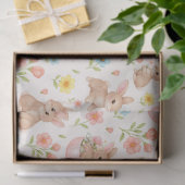 Süße Wasserfarbe-Hasen & Blumen Muster Seidenpapier (Geschenk)