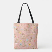 Süße Wasserfarbe-Hasen Frühlings-Blumenmuster Tasche (Rückseite)