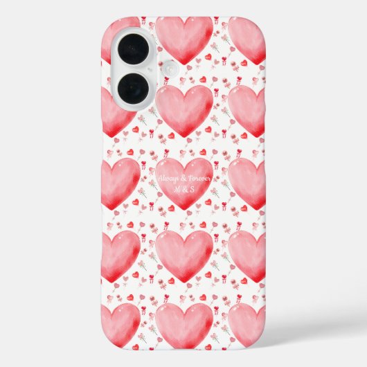 Süße Wasserfarbe-Herz-Valentins-Telefonhülle Case-Mate iPhone Hülle (Rückseite)