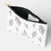 Süße Wasserfarbe Iris Blumen Custom Name Zubehörtasche (Offen)