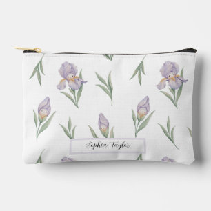 Süße Wasserfarbe Iris Blumen Custom Name Zubehörtasche