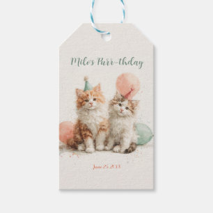 Süße Wasserfarbe-Kätzchen-Party-Katzen-Geburtstag Geschenkanhänger
