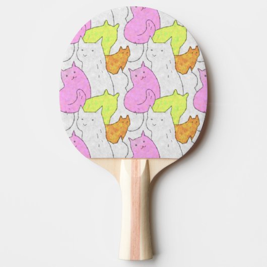 Süße Wasserfarbe-Katzen-Doodle-Muster Tischtennis Schläger (Vorderseite)