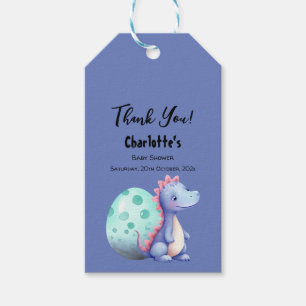 Süße Wasserfarbe Kleiner Dinosaurier Baby Shower Geschenkanhänger