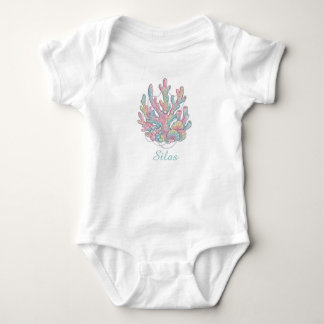 Süße Wasserfarbe-Korallenriff-Personalisierte Baby Strampler