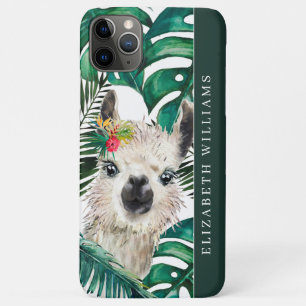 Süße Wasserfarbe-Lama   Tropisches Monstera-Blatt Case-Mate iPhone Hülle