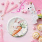 Süße Wasserfarbe Osterhase Karotte Pappteller (Party)